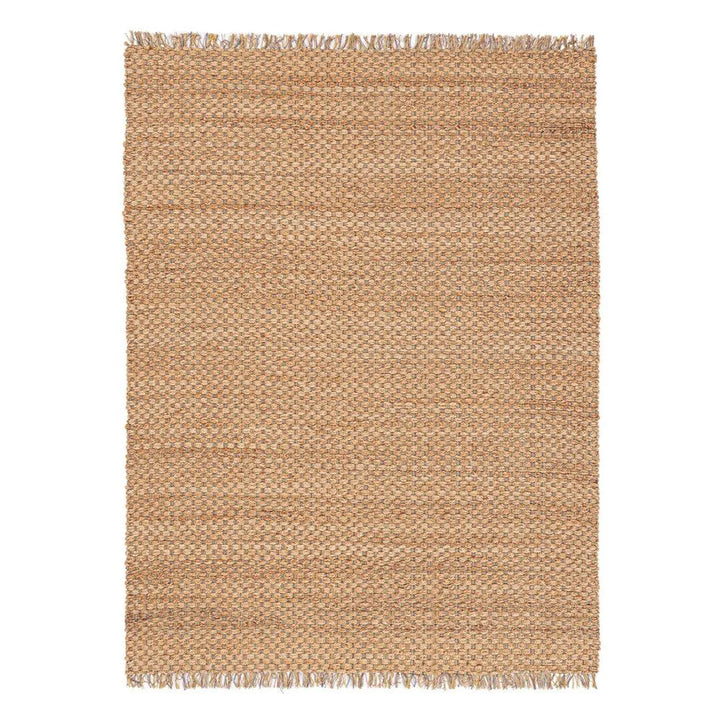  tappeto Ruanda in tonalità sabbia e azzurro