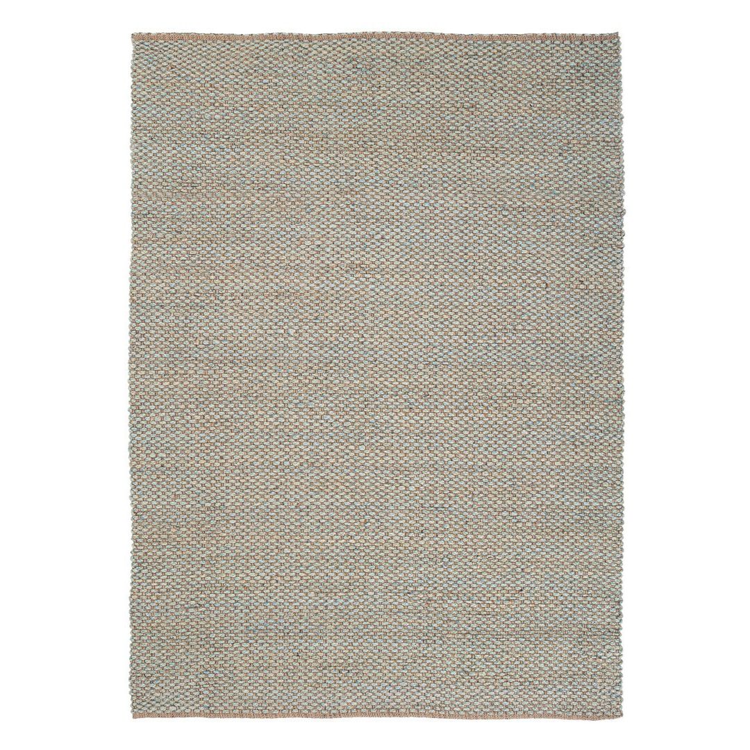 tappeto in fibra naturale colorazione azzurro e marrone  