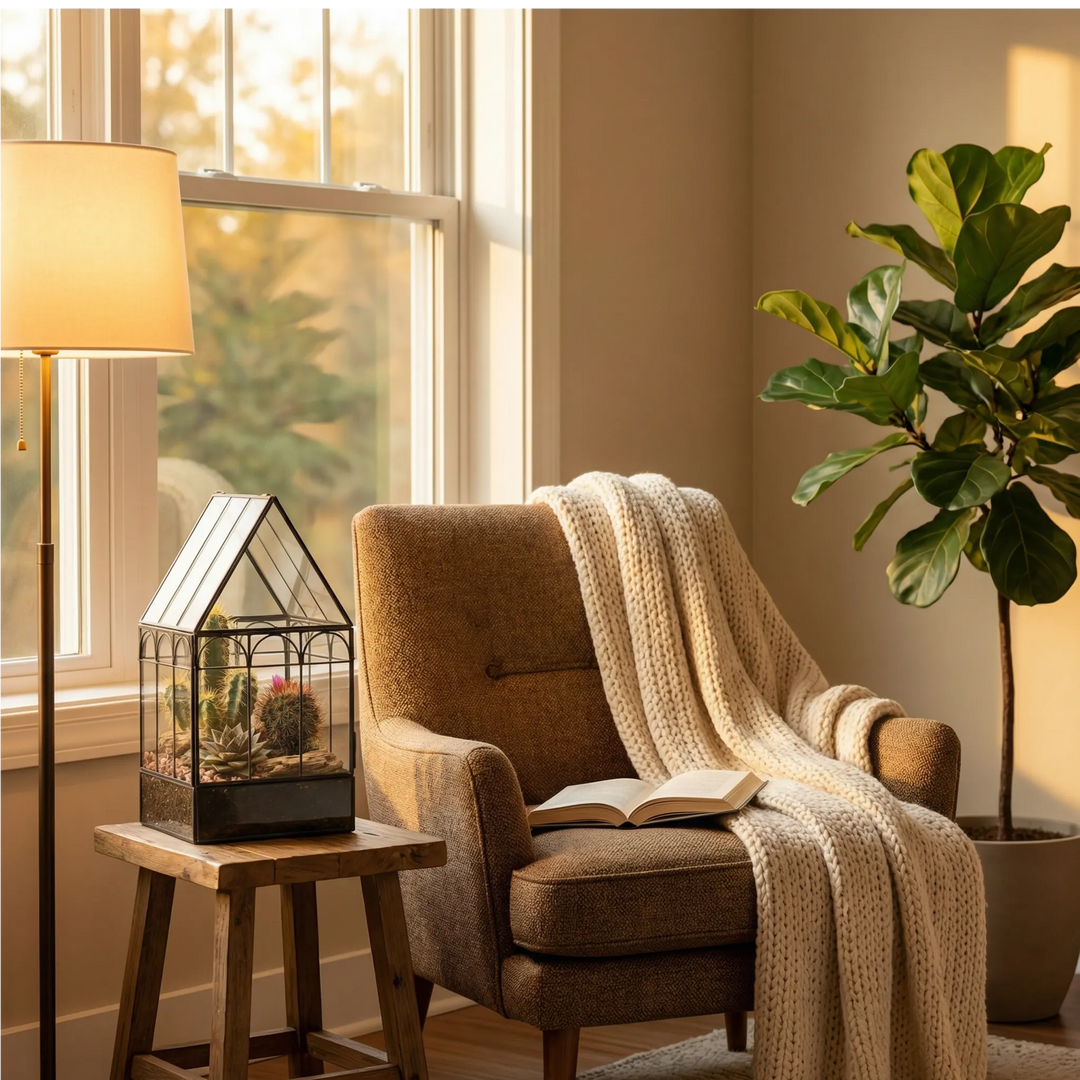 Terrarium Mini Serra Romantica con Piante Grasse 063G