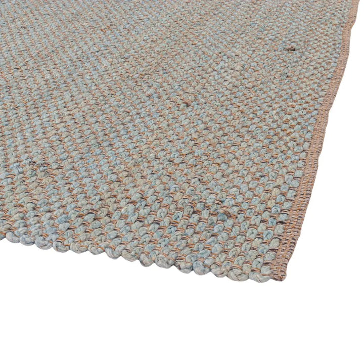 dettaglio tessitura tappeto Ruanda sabbia e azzurro marrone 