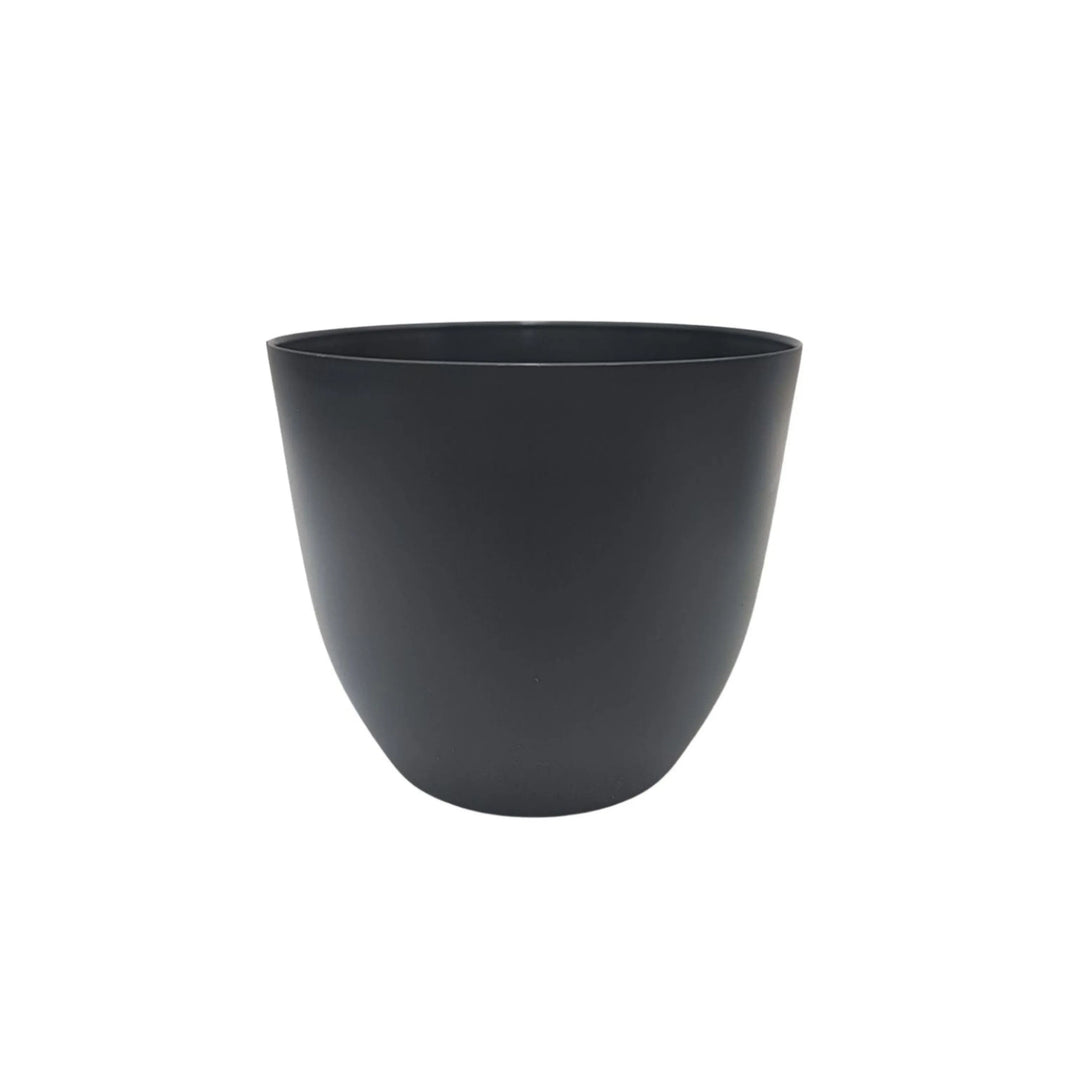 Vaso decorativo antracite opaco dalla forma cilindrica e linee pulite, ideale per arredamenti moderni e industriali. Perfetto per interni eleganti.