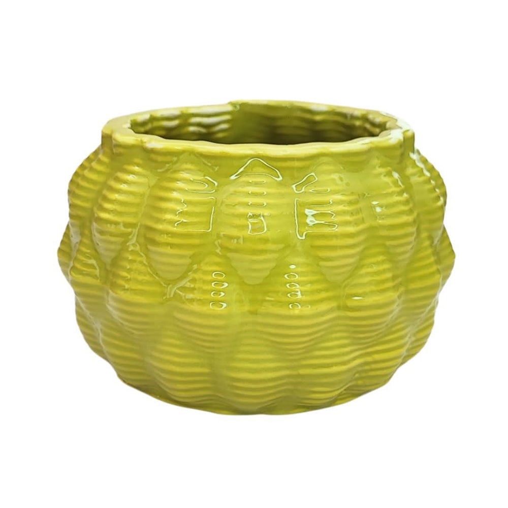 Vaso Artiganale tondo in Argilla  D.13 H.9 cm - i Giardini di Giulia  