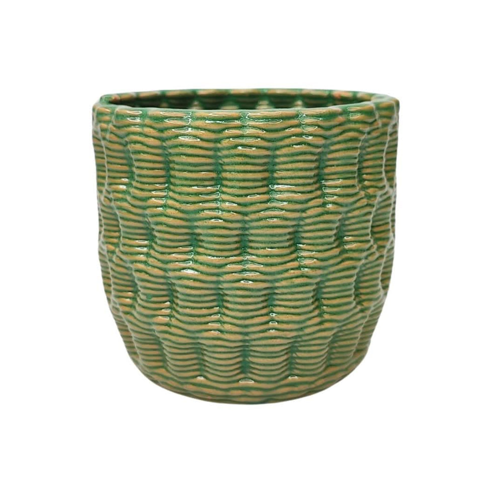 Vaso Artiganale tondo in Argilla  D.12 H.11 cm - i Giardini di Giulia  